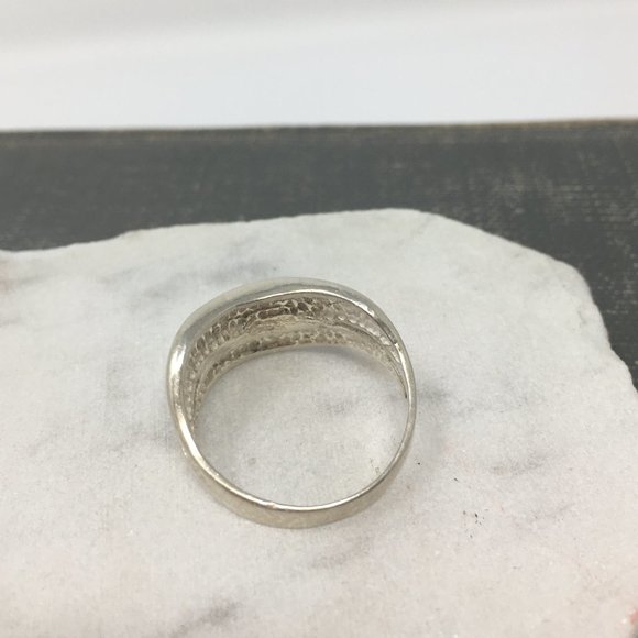 Sterling Silver Two Band Wave Ring - Picture 4 of 12